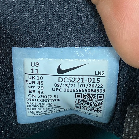 Nike React Air Zoom Infinity Tour NEXT% Spikeless Golf Shoes “Black Gray White” - Picture 17 of 17